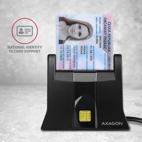 AXAGON CRE-SM3, USB čtečka kontaktních karet Smart card (eObčanka)