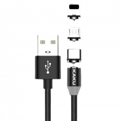 KAKU Nabíjecí magnetický kabel 3 v 1 (USB Type C + Lightning + Micro USB) KSC-320 1m