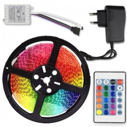 RGB LED pásek s dálkovým ovladačem 5 m color