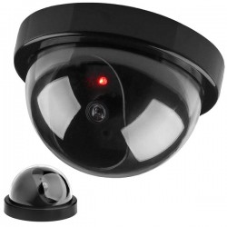 Atrapa bezpečnostní kamery kulatá LED IR černá 13004