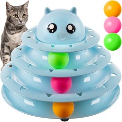 Hračka pro kočky věž s míčky 24 cm 21837