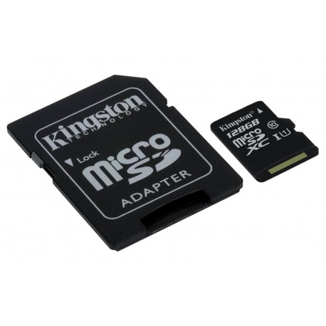 128GB microSDXC Kingston CL10 UHS-I 80R + SD adap