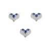 Nalepovací stříbrné srdce se Swarovski Elements křišťály modrá Sapphire na tělo a vlasy
