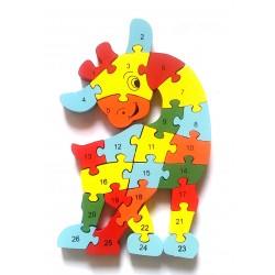 Dřevěné puzzle abeceda + číslice