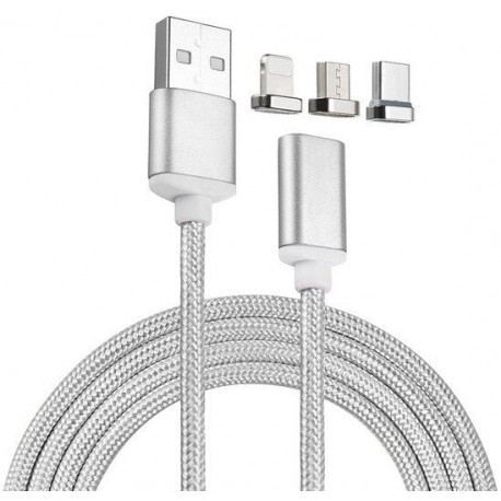 DZL Nabíjecí magnetický kabel 3 v 1 Lightning , USB-C, micro USB