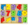 Dřevo Počítání sada barevné číslice se znaménky v krabičce s přihrádkami