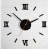 Designové 3D nalepovací hodiny 13 cm Římské číslice černé / stříbrné