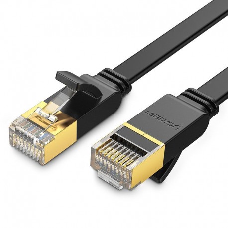 Plochý síťový kabel UGREEN NW106 Ethernet RJ45, Cat.7, STP, 10 m (černý)